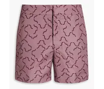 Short-length printed swim shorts - Purple