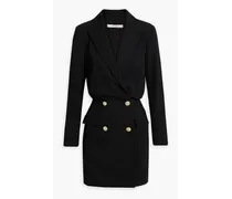 Chiara button-detailed twill mini dress - Black
