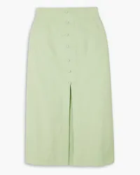 Sea Juni button-embellished denim midi skirt - Green Green