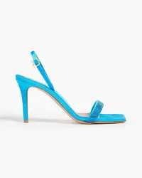 Gianvito Rossi Britney 85 crystal-embellished chenille slingback sandals - Blue Blue