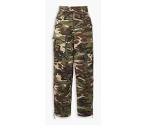 Padded camouflage cotton-ripstop cargo pants - Green