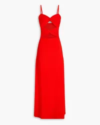 Anna Quan Cutout twisted ribbed stretch-cotton jersey maxi dress - Red Red