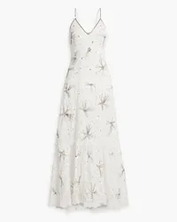 LoveShackFancy Celestia embellished cotton-blend lace maxi dress - White White