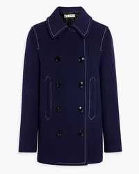 Marni Double-breasted wool-blend felt coat - Blue Blue