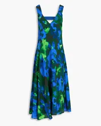 Stine Goya Oriza printed crepe midi dress - Blue Blue