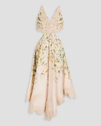 Zimmermann Cutout floral-print linen midi dress - White White