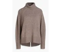 Hudson mélange cashmere turtleneck sweater - Neutral