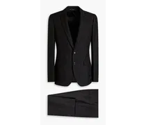 Floral-jaquard suit - Black