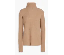 Ribbed cashmere turtleneck sweater - Neutral