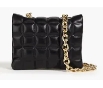 Gigi quilted leather shoulder bag - Black