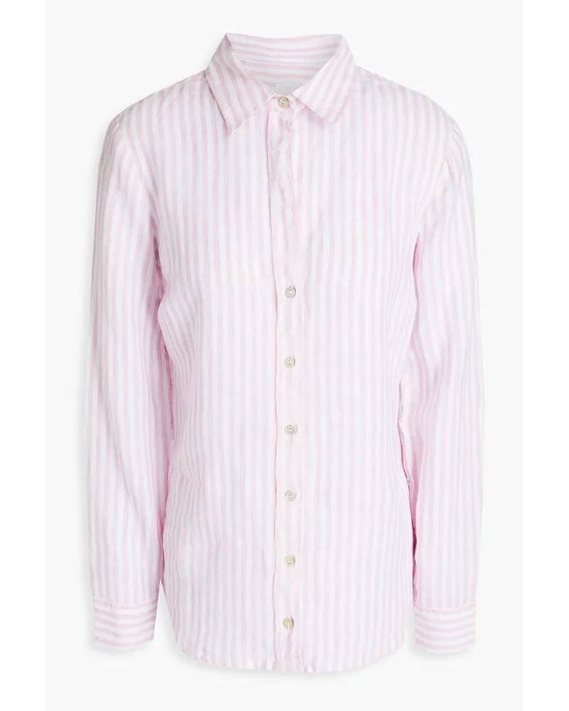 120% Lino Striped linen shirt - Pink Pink