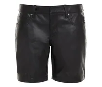 Pebbled-leather shorts - Black