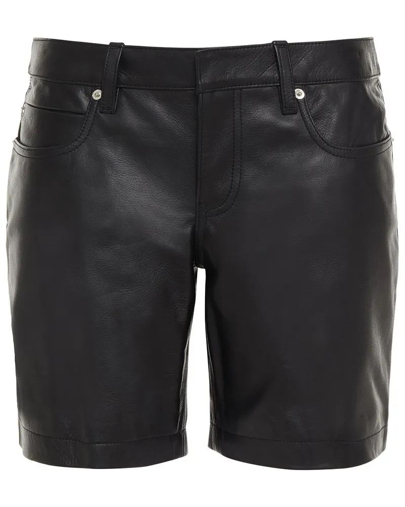 Alexander Wang Pebbled-leather shorts - Black Black