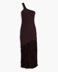 REJINA PYO One-shoulder plissé-crepon paneled ribbed jersey midi dress - Purple Purple