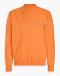 Jacquemus Fio embroidered cotton-fleece sweatshirt - Orange Orange