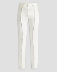 Maison Margiela Frayed high-rise slim-leg jeans - White White