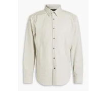 Irving checked cotton-jacquard shirt - White