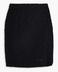 Versace La Greca embossed stretch-terry mini skirt - Black Black