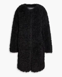 STAND Paola reversible faux shearling coat - Black Black