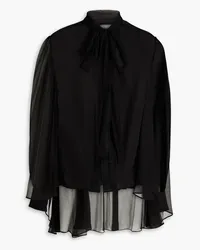 Alberta Ferretti Cape-effect silk-crepon blouse - Black Black