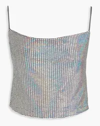 ROTATE Birger Christensen Millie cropped sequined jersey top - Metallic Metallic