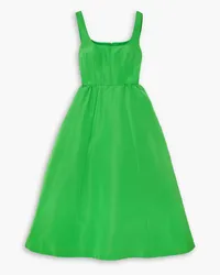 Carolina Herrera New York Paneled silk-faille midi dress - Green Green