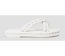 Braided leather sandals - White