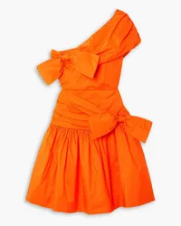 Molly Goddard Meredith one-shoulder bow-detailed taffeta mini dress - Orange Orange