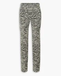 Proenza Schouler Zebra-jacquard stretch cotton-blend slim-leg pants - White White