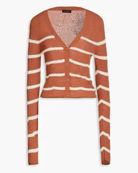 Rag & Bone Soleil striped cotton-blend bouclé cardigan - Red Red