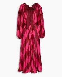 Zimmermann Striped silk-satin midi dress - Pink Pink