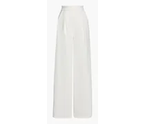 Alexis pleated cady wide-leg pants - White