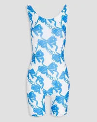 Maisie Wilen Printed stretch-jersey playsuit - White White