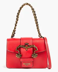 Moschino Buckle-embellished leather shoulder bag - Red Red