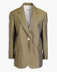 Sandro Pinstriped twill blazer - Green Green