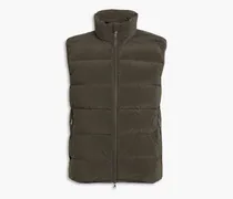 Quilted ripstop down vest - Green