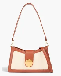 Elleme Baguette leather and canvas shoulder bag - Brown Brown