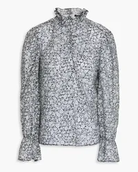 Maje Ruched devoré blouse - Gray Gray