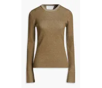 Ribbed wool-blend sweater - Neutral
