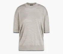 Mélange silk-blend top - Gray