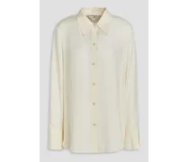 Silk-blend twill shirt - White