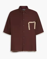 Jacquemus Embroidered twill shirt - Brown Brown