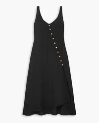 Le Kasha 1918 Rafah asymmetric button-embellished linen midi dress - Black Black