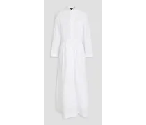Cotton-poplin maxi shirt dress - White