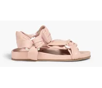 Ruched leather sandals - Pink