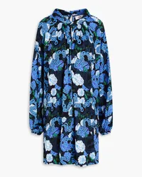 Diane von Furstenberg Silka cutout printed crepe mini dress - Blue Blue