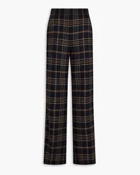 Veronica Beard Tuli checked wool-blend straight-leg pants - Blue Blue