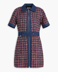 Sandro Denim-trimmed tweed mini dress - Pink Pink