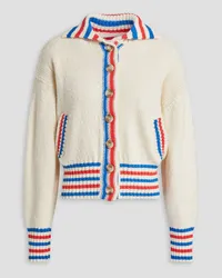 Mother Cotton-blend jacquard-knit cardigan - White White