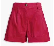 Cotton-blend corduroy shorts - Pink
